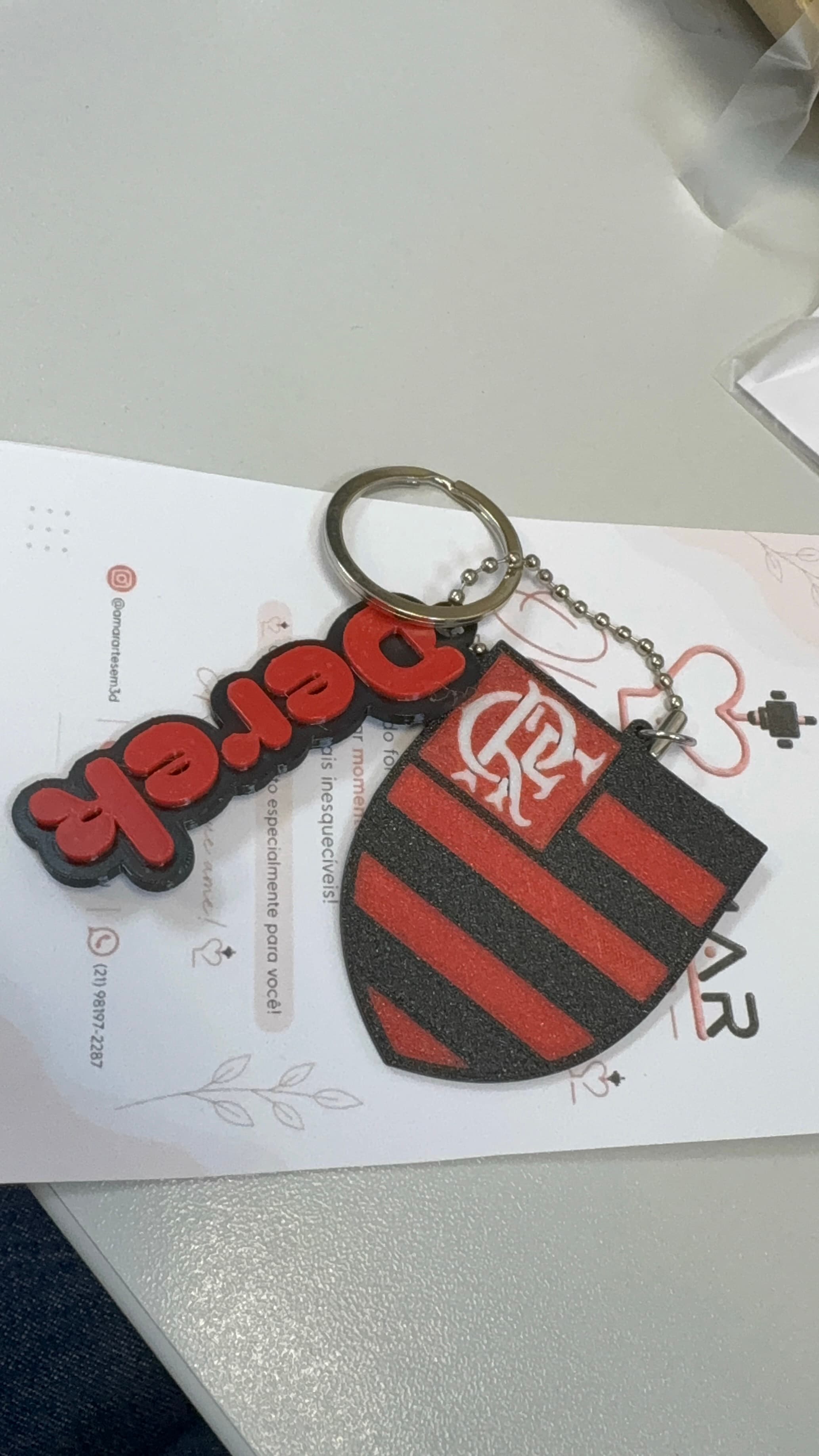 Chaveiro Flamengo + Nome